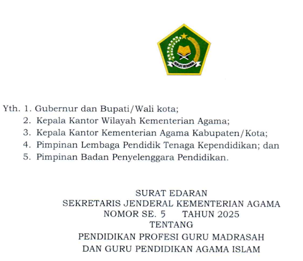 Kemenag Terbitkan Edaran Baru: Simak Syarat PPG Madrasah dan Guru PAI Agar Karier Kamu Tetap Terjamin!
