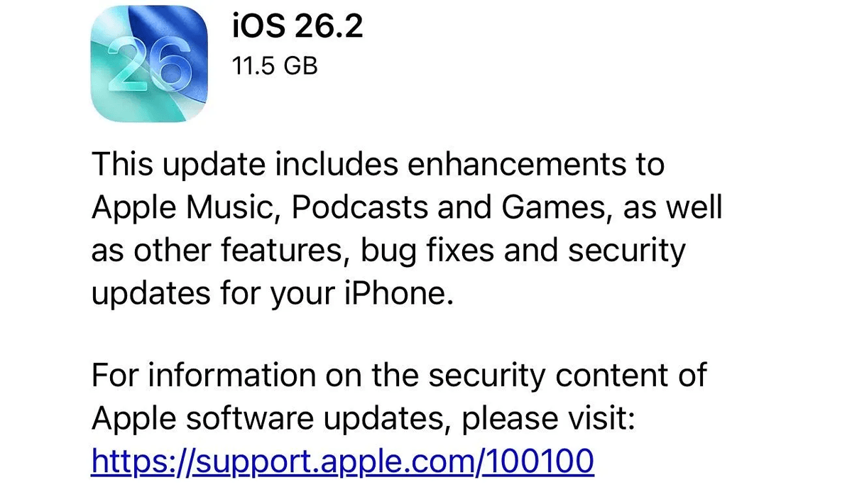 Update iOS 26,2